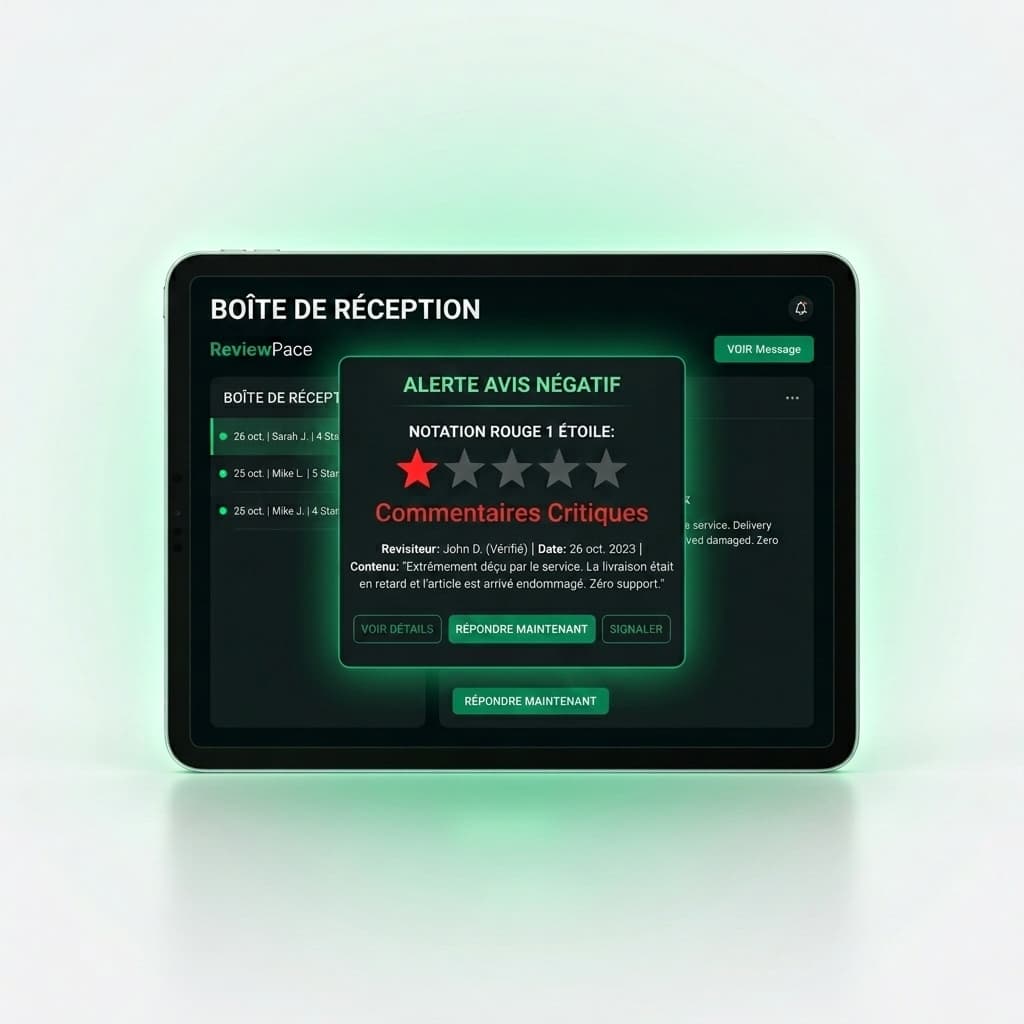 Une interface numérique professionnelle pour gérer les avis clients