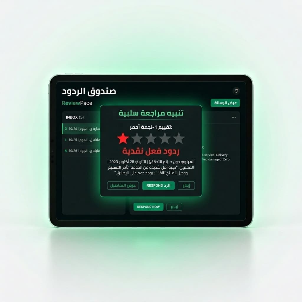 واجهة رقمية احترافية لإدارة مراجعات العملاء