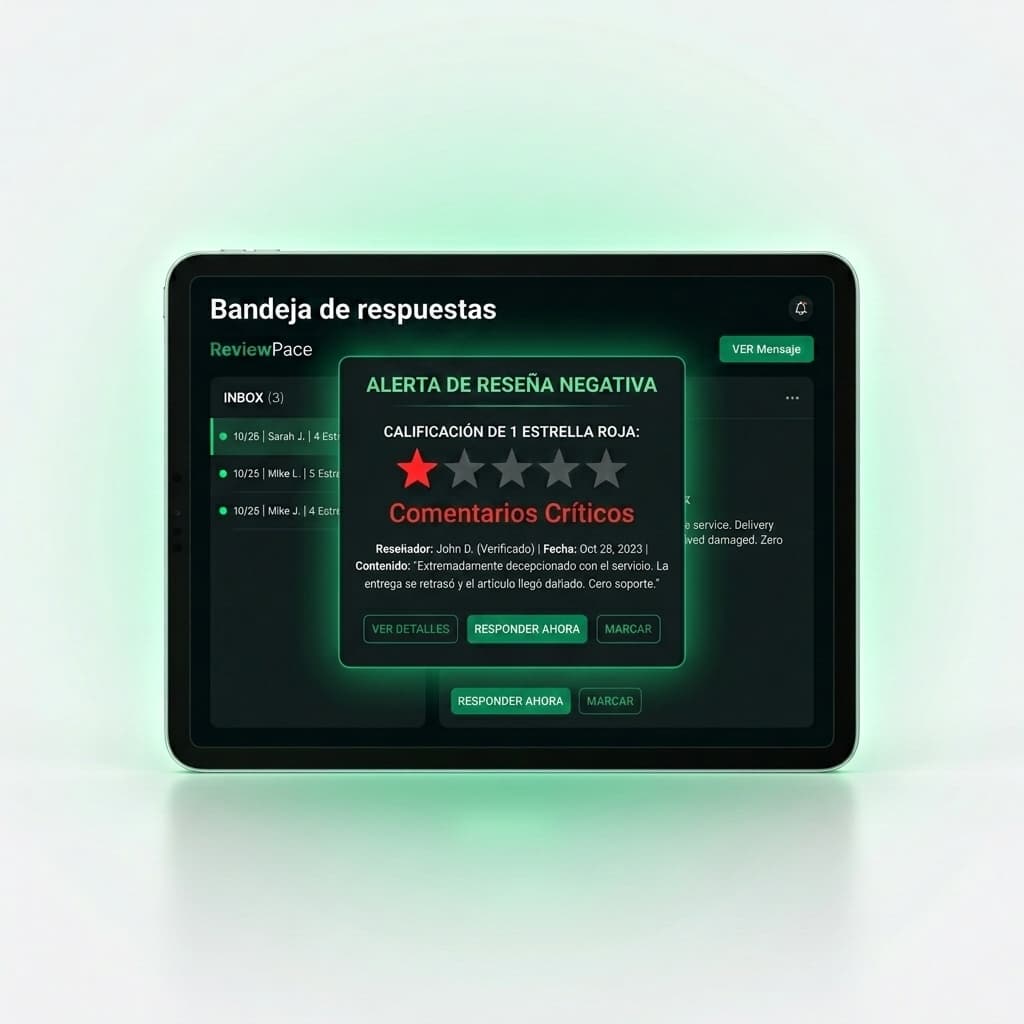 Una interfaz digital profesional para gestionar las reseñas de los clientes
