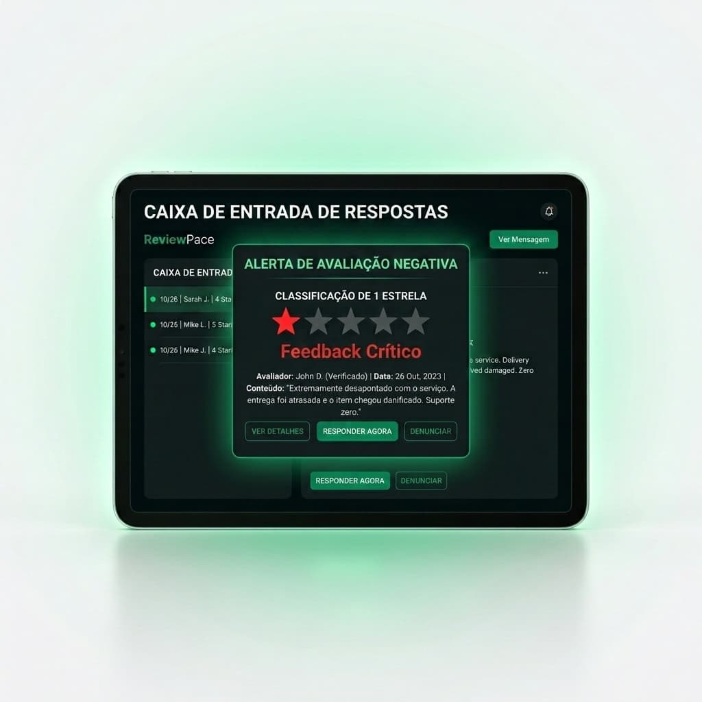 Uma interface digital profissional para gerir as avaliações dos clientes
