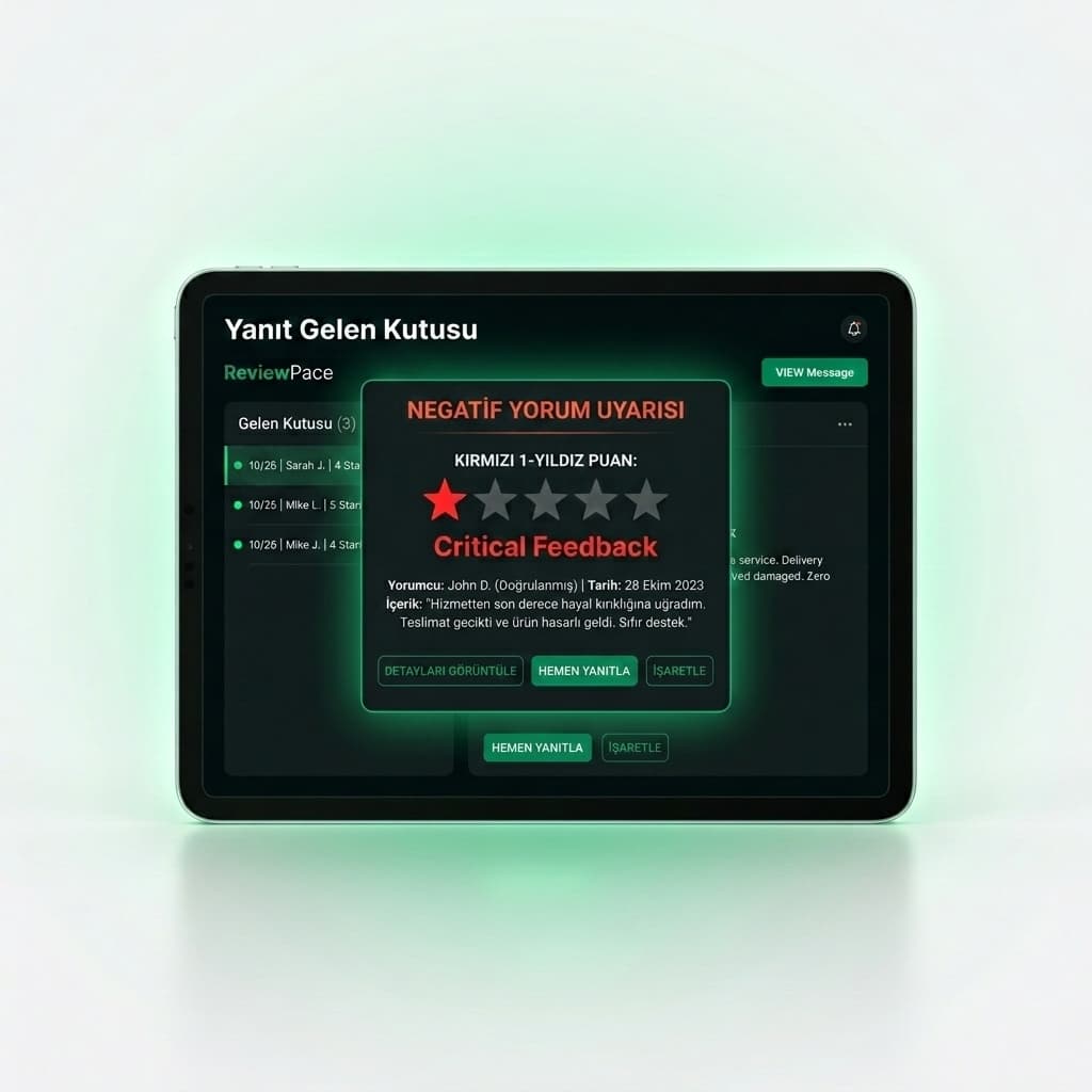 Müşteri yorumlarını yönetmek için profesyonel bir dijital arayüz