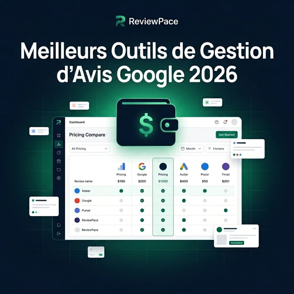 Tableau comparatif des outils de gestion des avis Google 2026