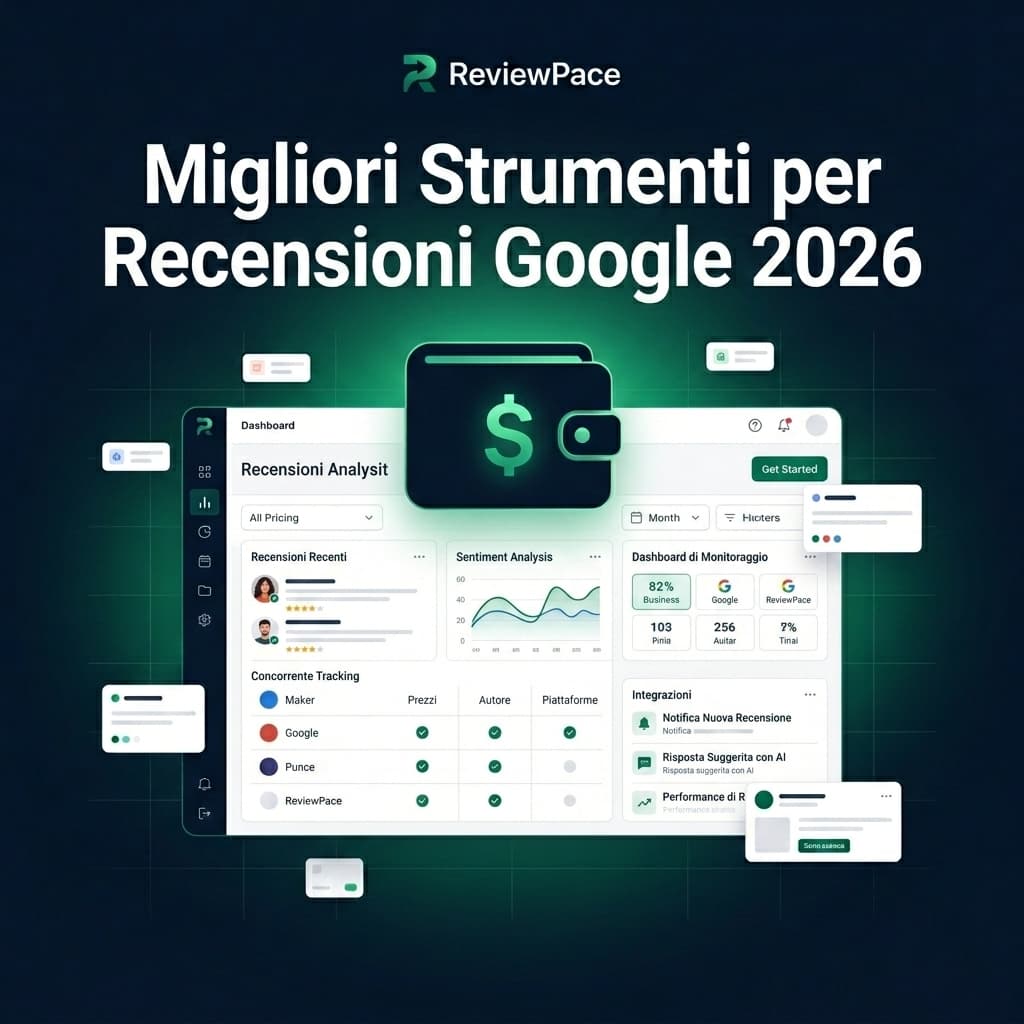 Dashboard comparativo strumenti gestione recensioni Google 2026