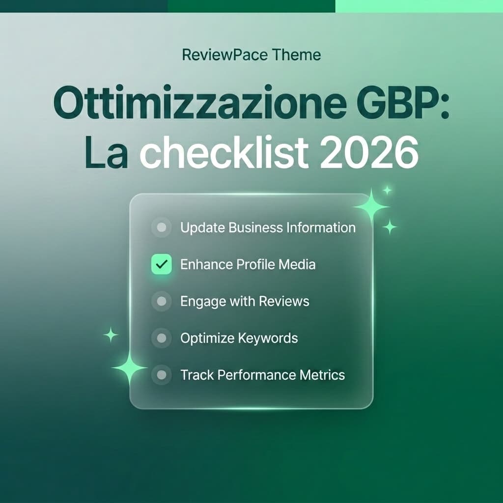 Una checklist digitale futuristica per l'ottimizzazione di Google Business Profile nel 2026